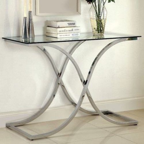 Chrome And Glass Modern Console Tables (Photo 3 of 20)