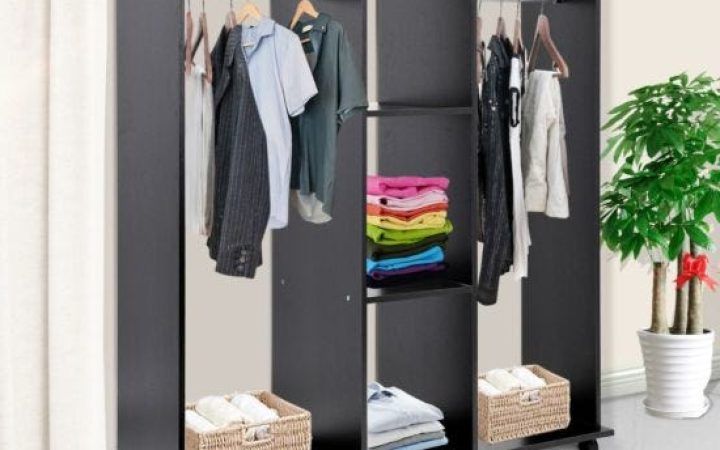 20 Best Ideas Double Black Covered Tidy Rail Wardrobes