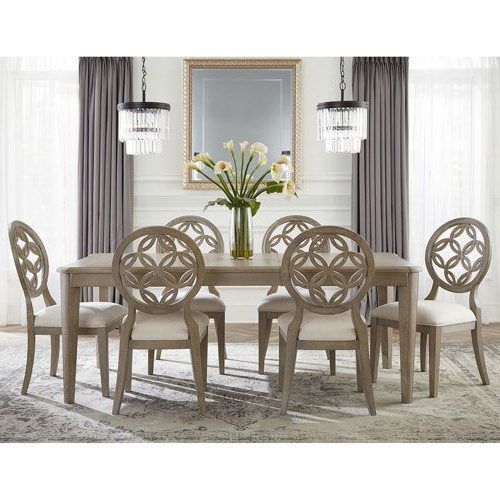 Jaxon Grey 7 Piece Rectangle Extension Dining Sets With Uph Chairs (Photo 2 of 20)