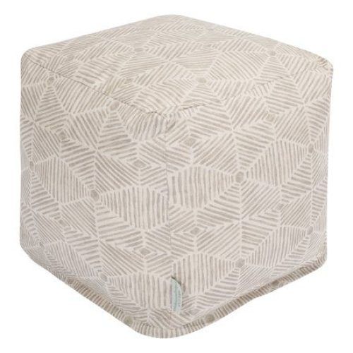Light Blue And Gray Solid Cube Pouf Ottomans (Photo 2 of 20)
