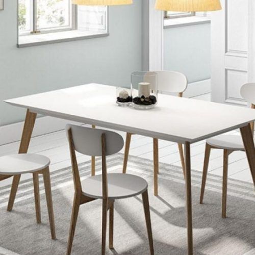 Dining Tables With White Legs And Wooden Top (Photo 4 of 20)