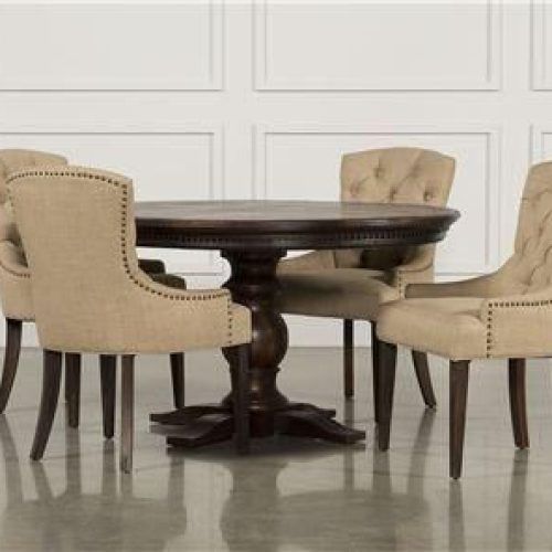 Jaxon Grey 5 Piece Round Extension Dining Sets With Wood Chairs (Photo 5 of 20)