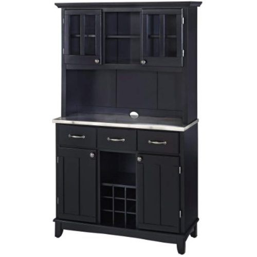 Black Hutch Buffets With Stainless Top (Photo 2 of 20)