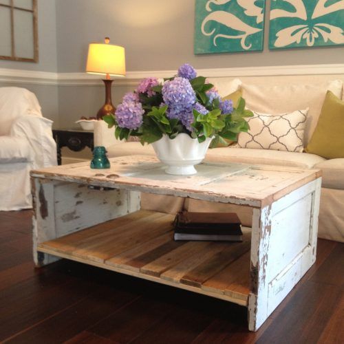 White Wash 2-Drawer/1-Door Coffee Tables (Photo 9 of 20)