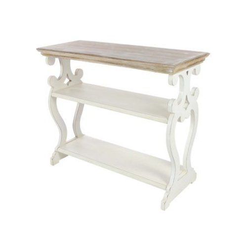 Square Weathered White Wood Console Tables (Photo 2 of 20)