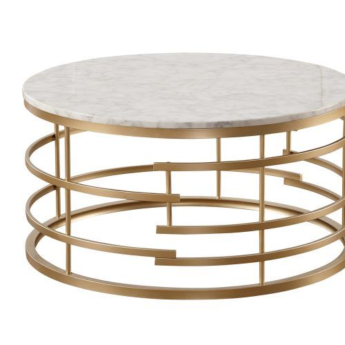Faux White Marble And Metal Coffee Tables (Photo 15 of 20)