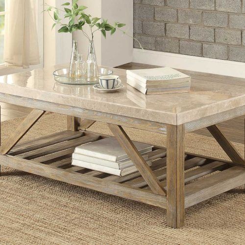 Square Weathered White Wood Coffee Tables (Photo 4 of 20)