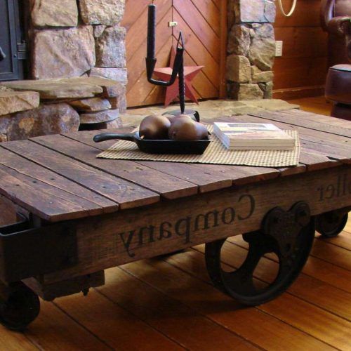 Rustic Coffee Table With Wheels (Photo 13 of 20)