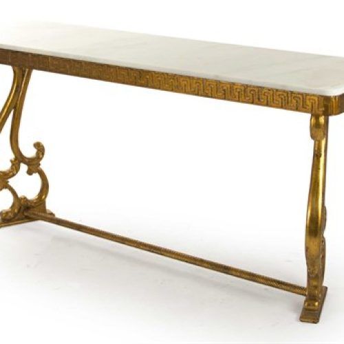 White Marble And Gold Console Tables (Photo 4 of 20)