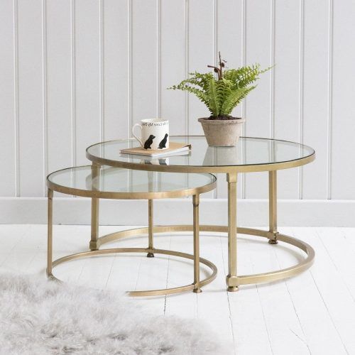 Round White Wash Brass Painted Coffee Tables (Photo 1 of 20)