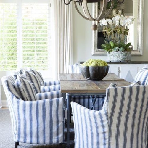 Blue Stripe Dining Chairs (Photo 17 of 20)