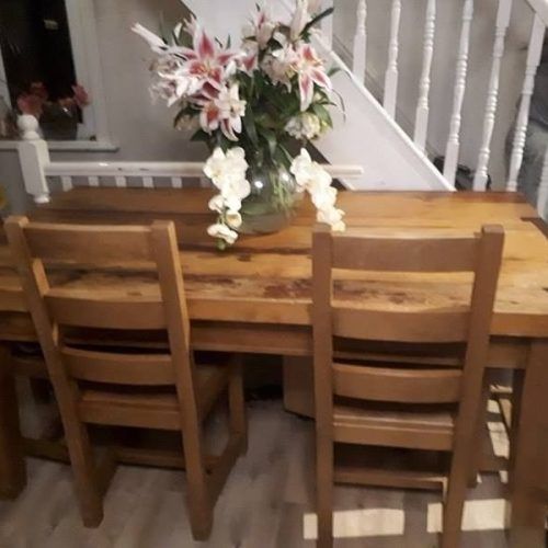 Chunky Solid Oak Dining Tables And 6 Chairs (Photo 4 of 20)