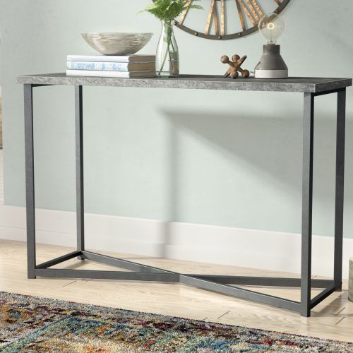 Parsons Clear Glass Top & Dark Steel Base 48X16 Console Tables (Photo 7 of 20)
