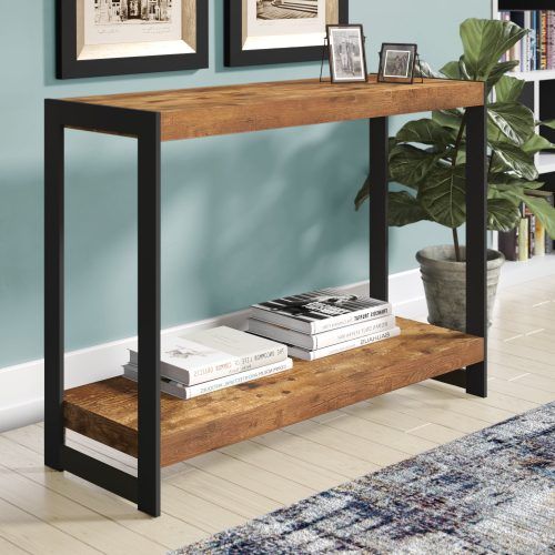 Parsons Walnut Top & Elm Base 48X16 Console Tables (Photo 19 of 20)