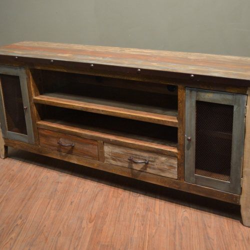 Rustic Country Tv Stands In Weathered Pine Finish (Photo 2 of 20)