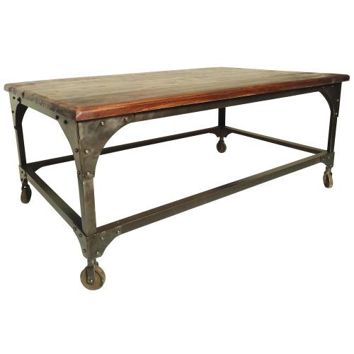 Montgomery Industrial Reclaimed Wood Coffee Tables With Casters (Photo 12 of 20)