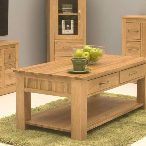 Solid Oak Coffee Table With Storage (Photo 20 of 20)