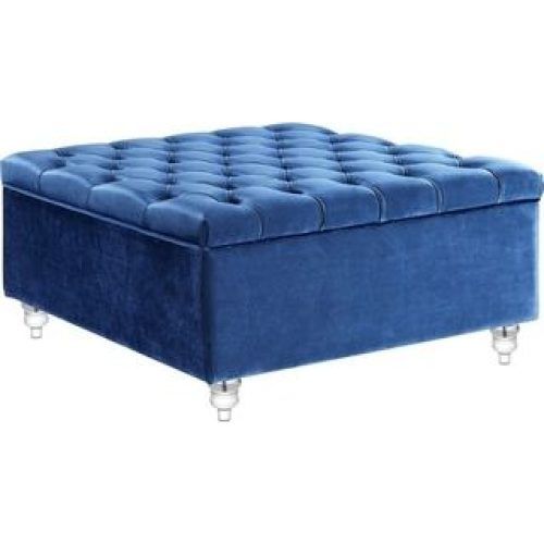 Royal Blue Tufted Cocktail Ottomans (Photo 19 of 20)
