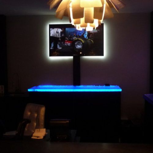 57'' Led Tv Stands With Rgb Led Light And Glass Shelves (Photo 14 of 20)
