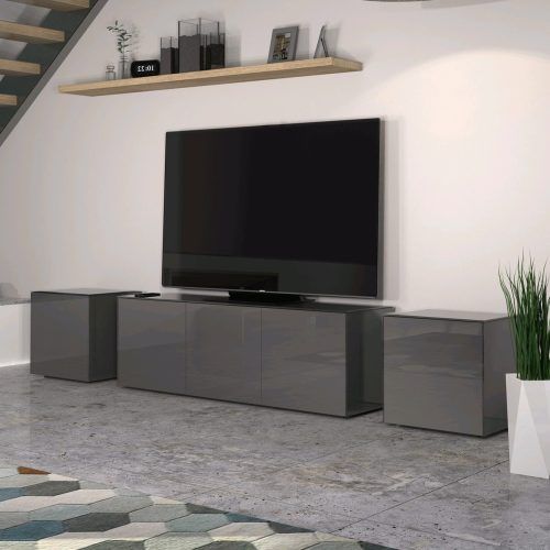 Miami 200 Modern 79" Tv Stands High Gloss Front (Photo 5 of 17)