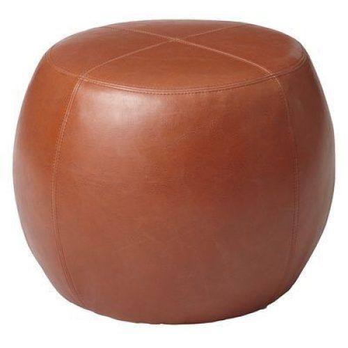 Small White Hide Leather Ottomans (Photo 18 of 20)