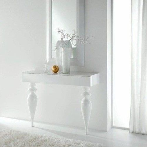 Geometric White Console Tables (Photo 15 of 20)