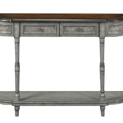 Hand Carved White Wash Console Tables (Photo 10 of 20)