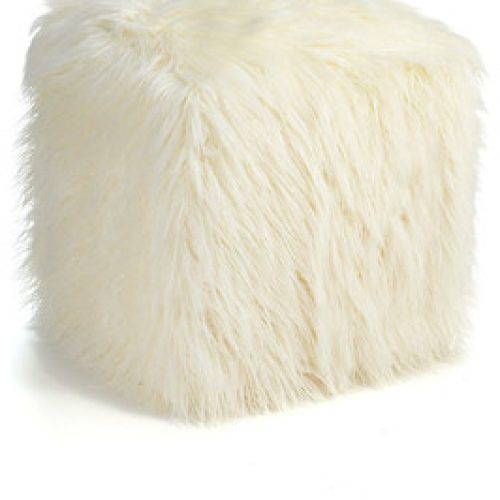 White Faux Fur Round Accent Stools With Storage (Photo 6 of 19)