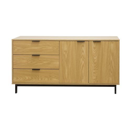Contemporary Wooden Buffets With One Side Door Storage Cabinets And Two Drawers (Photo 15 of 20)