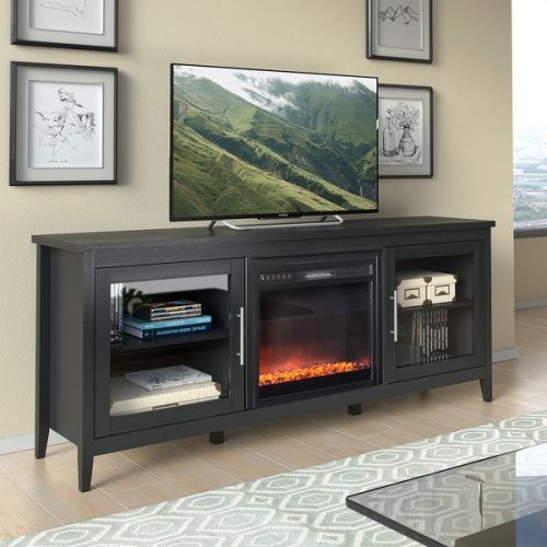 Modern Black Floor Glass Tv Stands For Tvs Up To 70 Inch (Photo 20 of 20)