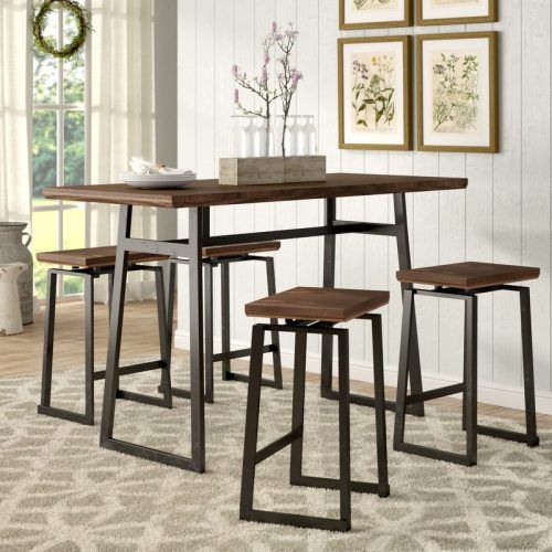 Jaxon 5 Piece Extension Counter Sets With Fabric Stools (Photo 3 of 20)