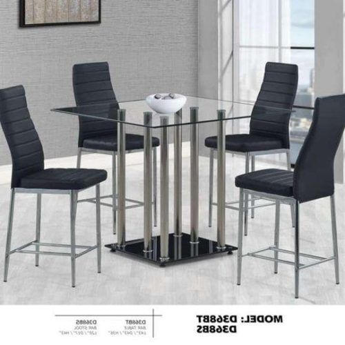 Jaxon Grey 5 Piece Extension Counter Sets With Fabric Stools (Photo 4 of 20)