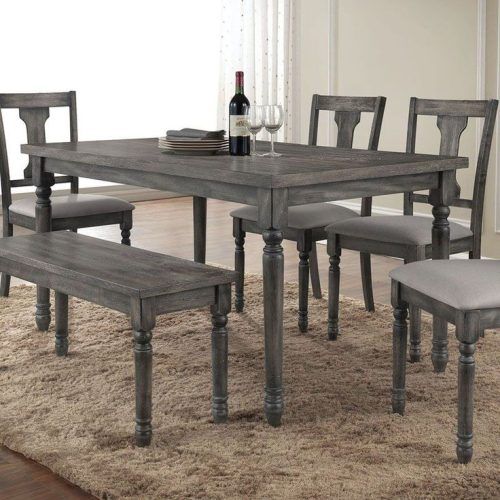 Jaxon Grey 6 Piece Rectangle Extension Dining Sets With Bench & Wood Chairs (Photo 6 of 20)