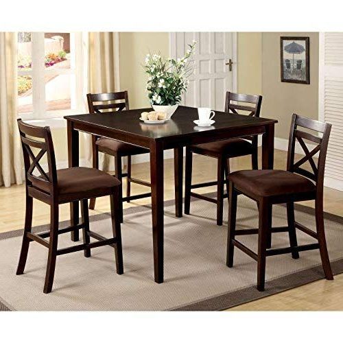 Hanska Wooden 5 Piece Counter Height Dining Table Sets (Set Of 5) (Photo 10 of 20)