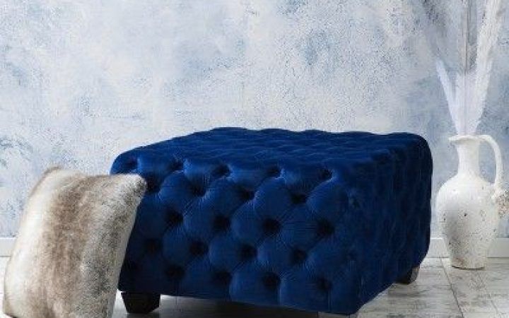 The 20 Best Collection of Blue Fabric Tufted Surfboard Ottomans