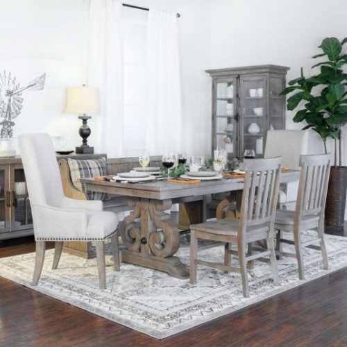 Babbie Butterfly Leaf Pine Solid Wood Trestle Dining Tables (Photo 15 of 20)