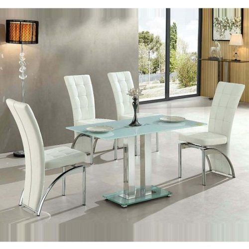 White Glass Dining Tables And Chairs (Photo 3 of 20)