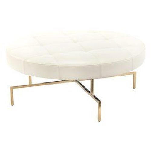 Round Gold Faux Leather Ottomans With Pull Tab (Photo 5 of 20)
