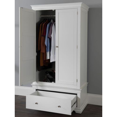 White Double Wardrobes With Drawers (Photo 1 of 20)