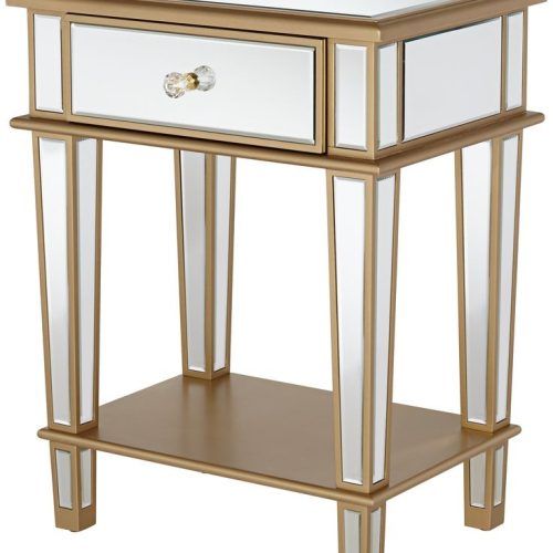 Gold And Mirror Modern Cube End Tables (Photo 9 of 20)