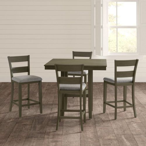 Bettencourt 3 Piece Counter Height Solid Wood Dining Sets (Photo 6 of 20)
