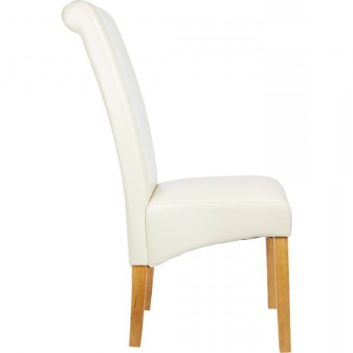 Cream Leather Dining Chairs (Photo 8 of 20)