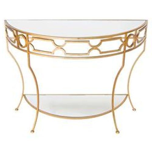 Antiqued Gold Rectangular Console Tables (Photo 17 of 20)