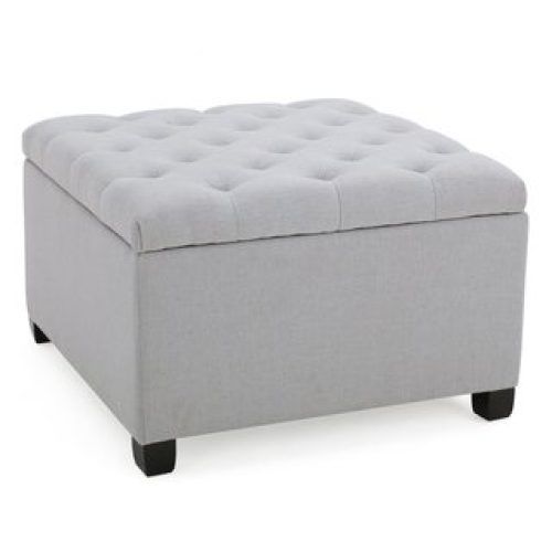 Charcoal Fabric Tufted Storage Ottomans (Photo 11 of 20)