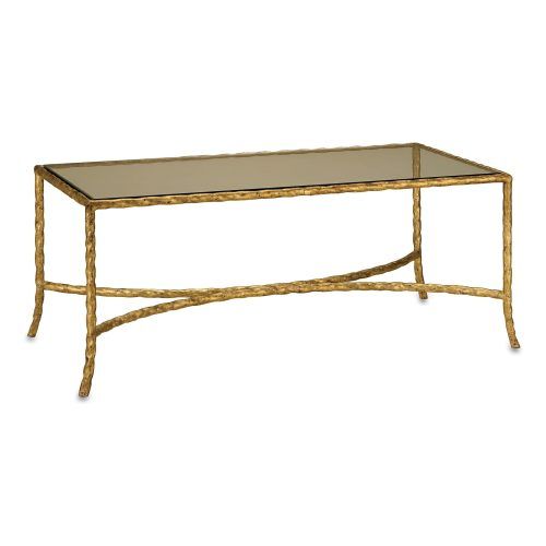Rectangular Brass Finish And Glass Coffee Tables (Photo 4 of 20)
