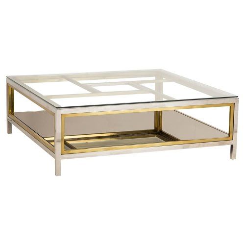 Rectangular Brass Finish And Glass Coffee Tables (Photo 18 of 20)