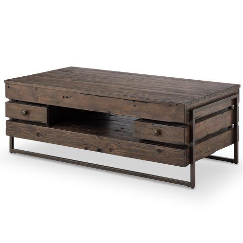 Montgomery Industrial Reclaimed Wood Coffee Tables With Casters (Photo 8 of 20)