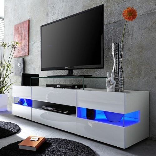 Milano White Tv Stands With Led Lights (Photo 14 of 20)