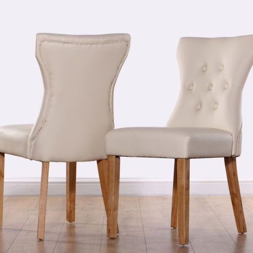 Cream Leather Dining Chairs (Photo 2 of 20)