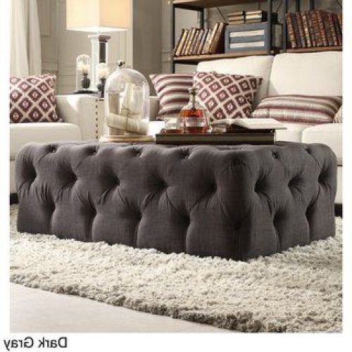 Gray Tufted Cocktail Ottomans (Photo 18 of 20)